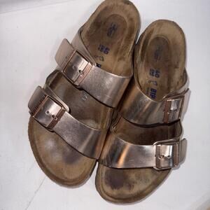 Birkenstock Arizona Rose Gold Outdoor Iridescent Gorpcore Sandals Sz 40, 9